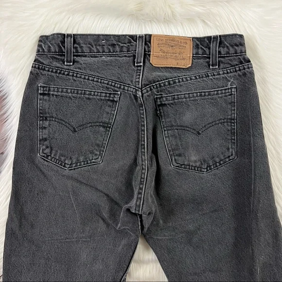 Vintage 1987 Levi's Size 30 (Tagged 33) Faded Black Denim Jeans - Picture 7 of 10